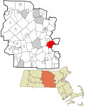 Worcester County Massachusetts incorporated and unincorporated areas Westborough highlighted